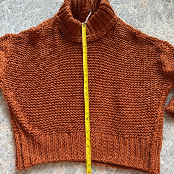 FREE PEOPLE My Only Sunshine Sweater Mock Neck Chunky Knit Sweater Tuscan Earth - Picture 5 of 7